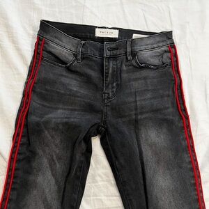 PacSun black jeans with red stripes